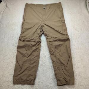 Columbia Nylon Convertible Pants Men’s 40x30 Omni-Shade Sun Protection Brown